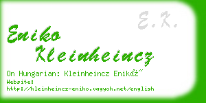 eniko kleinheincz business card